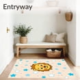 thumbnail image 3 of ODIKA 5'x7' Machine Washable Non-Slip Area Rug, Safari Animal Character Featuring Smiling Lion and Accents High Traffic Rug with Pad, Beige, 720307, 3 of 8