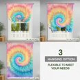 thumbnail image 5 of Colorful Tie Dye Tie Up Curtain Valance for Window,Adjustable Rod Pocket Window Curtains Shades,Rainbow Ombre Abstract Pattern Art Light Filtering Valance Drapes for Cafe Living Room Bedroom 42"x45", 5 of 9