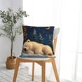 thumbnail image 5 of Fuzoiu Starry Sky Sleep White Bear Print Square Pillow Cover,Hidden Zipper Design,Luxury Square Pillow Case, Throw Pillow,Couch Cushion-16"x16", 5 of 7