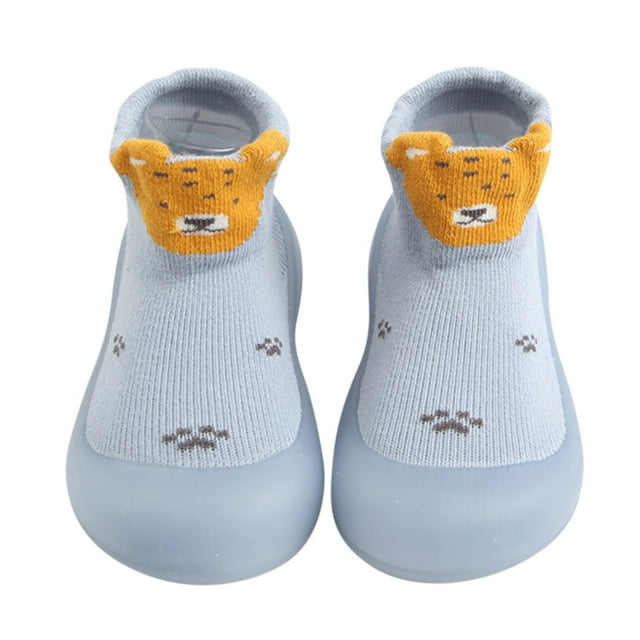 MIASHUI Baby Sock Shoes Infant Non-Slip Breathable Slippers with Soft Rubber Sole,Light Blue,12-18 Months