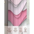 thumbnail image 5 of Pink Grey Ombre Sheer Curtains 63 Inch Length 2 Panels Set, Modern Abstract Moire Art Geometric Voile Window Treatment Rod Pocket Curtains Sheers Drapes for Bedroom/Living Room/Kitchen 52x"63"x2, 5 of 7