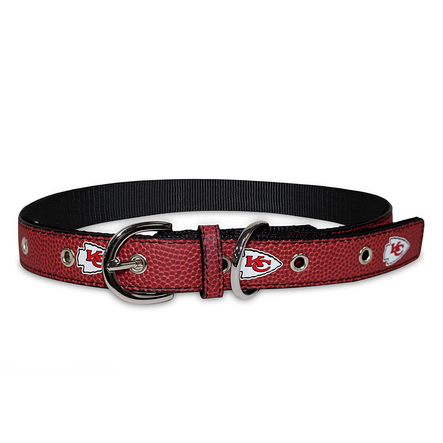 Pets First NFL Kansas City Chiefs Best Dog Collar NFL Signature PRO PVC-Leather Premium - Small