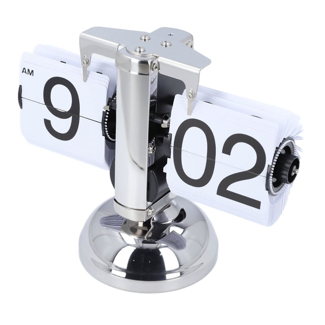 Flip Clock Vintage Desk Clock Retro Flip Down Clock, Battery Powered Internal Gear Operated Clock for Office Home Decor Flip Desk Clock
