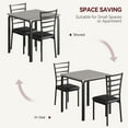 thumbnail image 5 of CuisinSmart 3 Piece Medium Density Fiberboard Square Dining Table Set Gray, 5 of 7