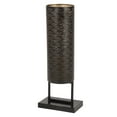 thumbnail image 2 of DecMode Modern Style Large Black Cylinder Metal Lantern with Pierced Metal Boho Pattern on Metal Base, 10” x 27”, 2 of 5