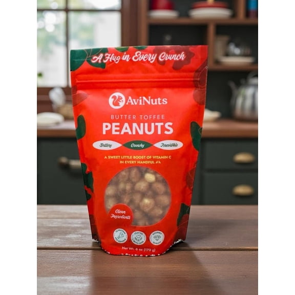 Butter Toffee Peanuts, Sweet and Crunchy Toffee Coated Peanuts Snack, 6 oz (170 g)