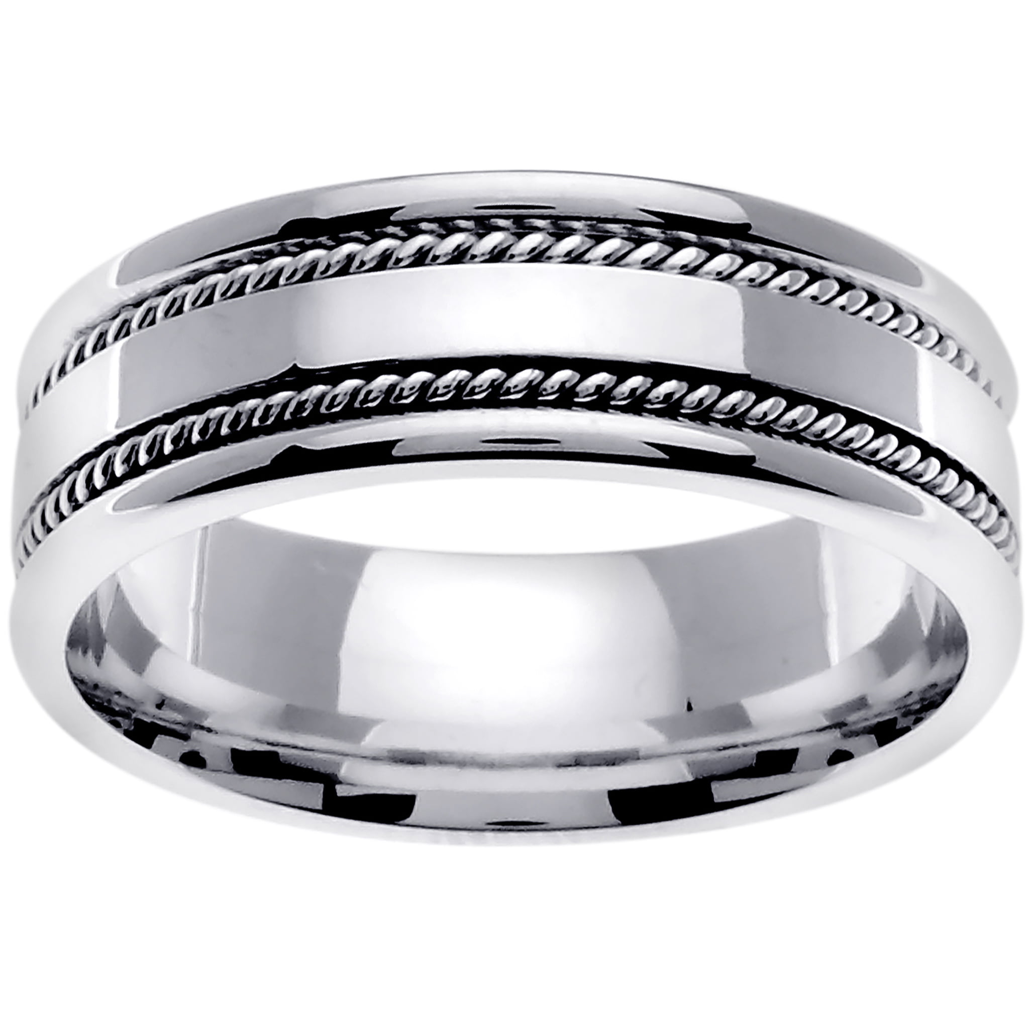 8mm Tungsten Carbide Ring Wedding Band Carved 18K Gold IP Silver Swirl SZ 7-11 