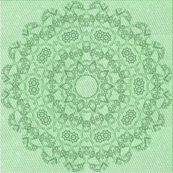 Ahgly Company Machine Washable Indoor Square Transitional Mint Green Area Rugs, 5' Square