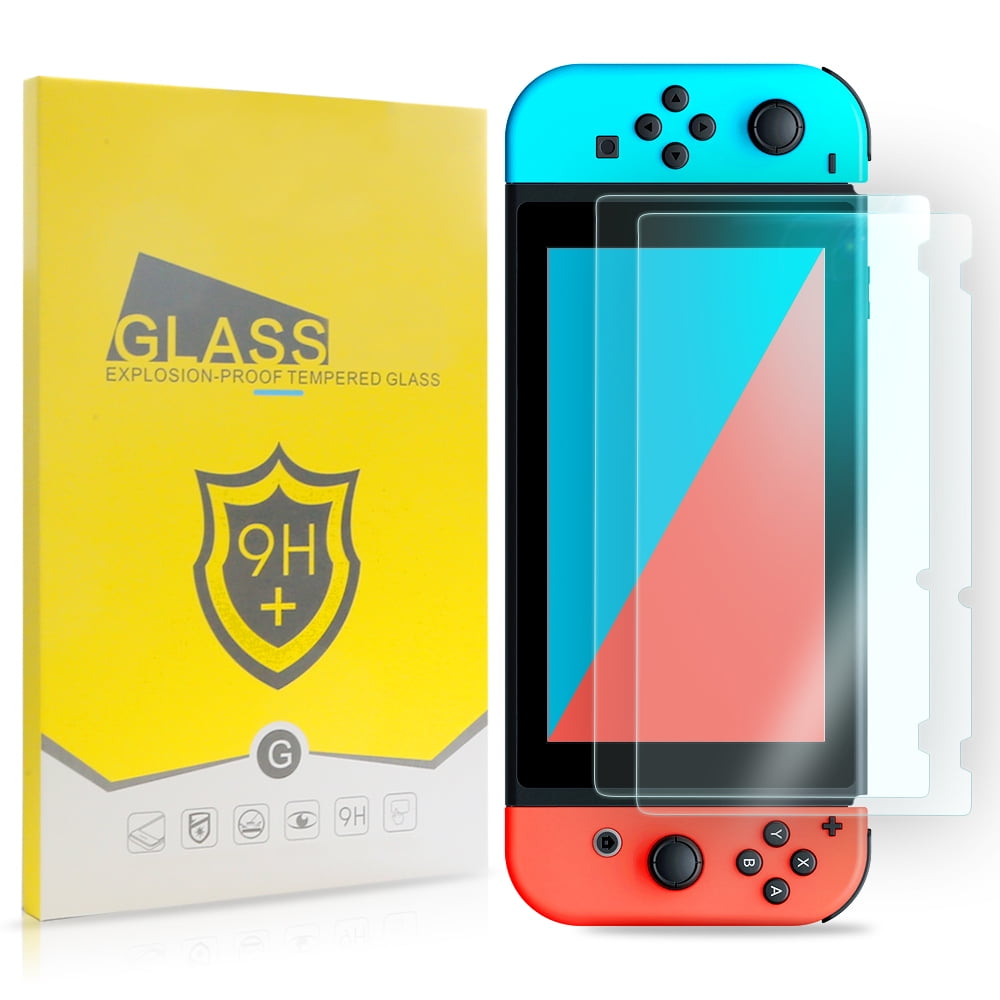 Nintendo Switch Screen Protector, TJS [Tempered Glass] [2Piece] [Works