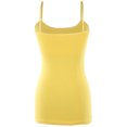thumbnail image 3 of Ola Mari Junior Size BUILT-IN Shelf Bra Adjustable Spaghetti Strap Solid Camisole Tank Top, Yellow, Medium, 3 of 4