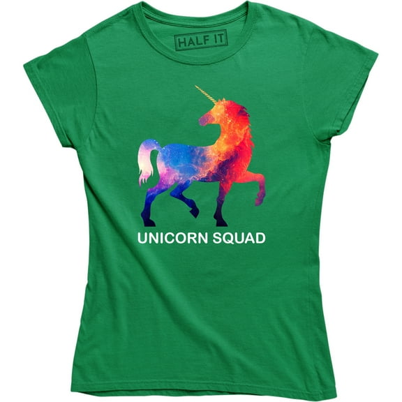 Unicorn Squad Fantasy Rainbow Magical Cute Fairy Tale Womens Tee Shirt