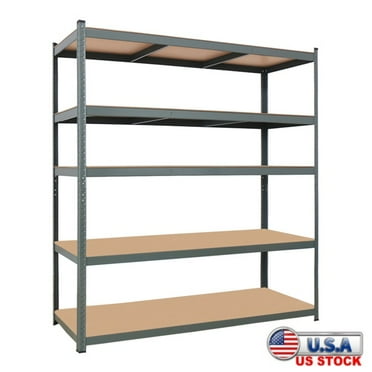 Tcbosik 5-Tier Heavy Duty Storage Shelves, Metal Shelving Unit with Adjustable Shelves, 70.8"H Garage Rack for Basement Pantry Closet Kitchen, Gray