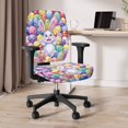 thumbnail image 6 of Chririnla Stretchable Computer Office Chair Cover for Gaming Chair, 2 Piece Office Chair Covers Polyester Fabric Office Chair Slipcover Rabbit Easter Egg Pattern, 6 of 8