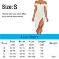 thumbnail image 6 of Women's White Off Shoulder Dresses Sexy Low-Cut Corset Dress High Split Party Wedding Midi Dress,S, 6 of 7