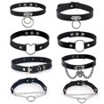 thumbnail image 1 of Uds collar de Halloween gargantilla gótica de cuero conjunto Punk cadena clavícula gargantilla de cuero negro Sexy JFHHH pequeña, 1 of 5