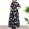 thumbnail image 5 of SMihono Robe Maxi Bohème d'Été pour Femmes Grande Taille Robe Longue à Manches Longues Épaules Dénudées en Chiffon Irrégulier Robe de Plage, 5 of 5