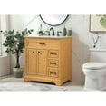 thumbnail image 2 of Elegant Decor Americana 32" Aluminum MDF Single Bathroom Vanity in Natural Wood, 2 of 8