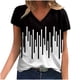 thumbnail image 2 of ICHUANYI Clearance Fashion Woman Causal V-Neck Printing Blouse Short Sleeve T-Shirt Summer Tops(White, XXL) ICHUANYI WER2023081115521, 2 of 5