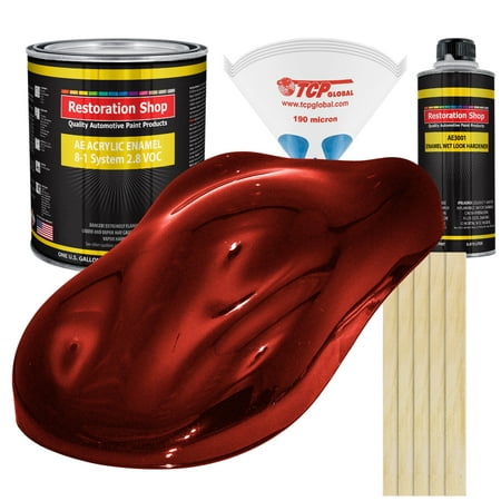 Fire Red Pearl Gallon Kit Single Stage ACRYLIC ENAMEL Car Auto Paint (Best Car Paint Restoration Kit)