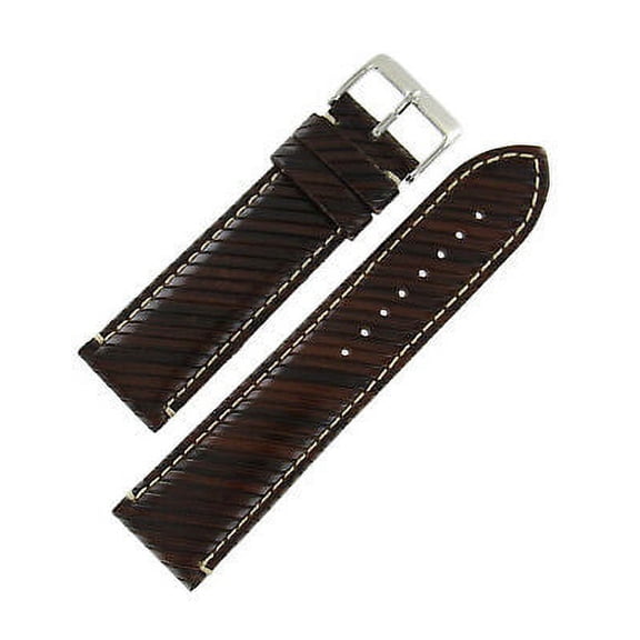 MS852 24mm Reg Brown Grained Italian Leather Men's Watch Band