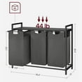 thumbnail image 2 of Laundry Hamper with shelf Laundry Sorter with 3 Pull-Out and Removable Bags for Bathroom Laundry Room Black and Gray, 2 of 6