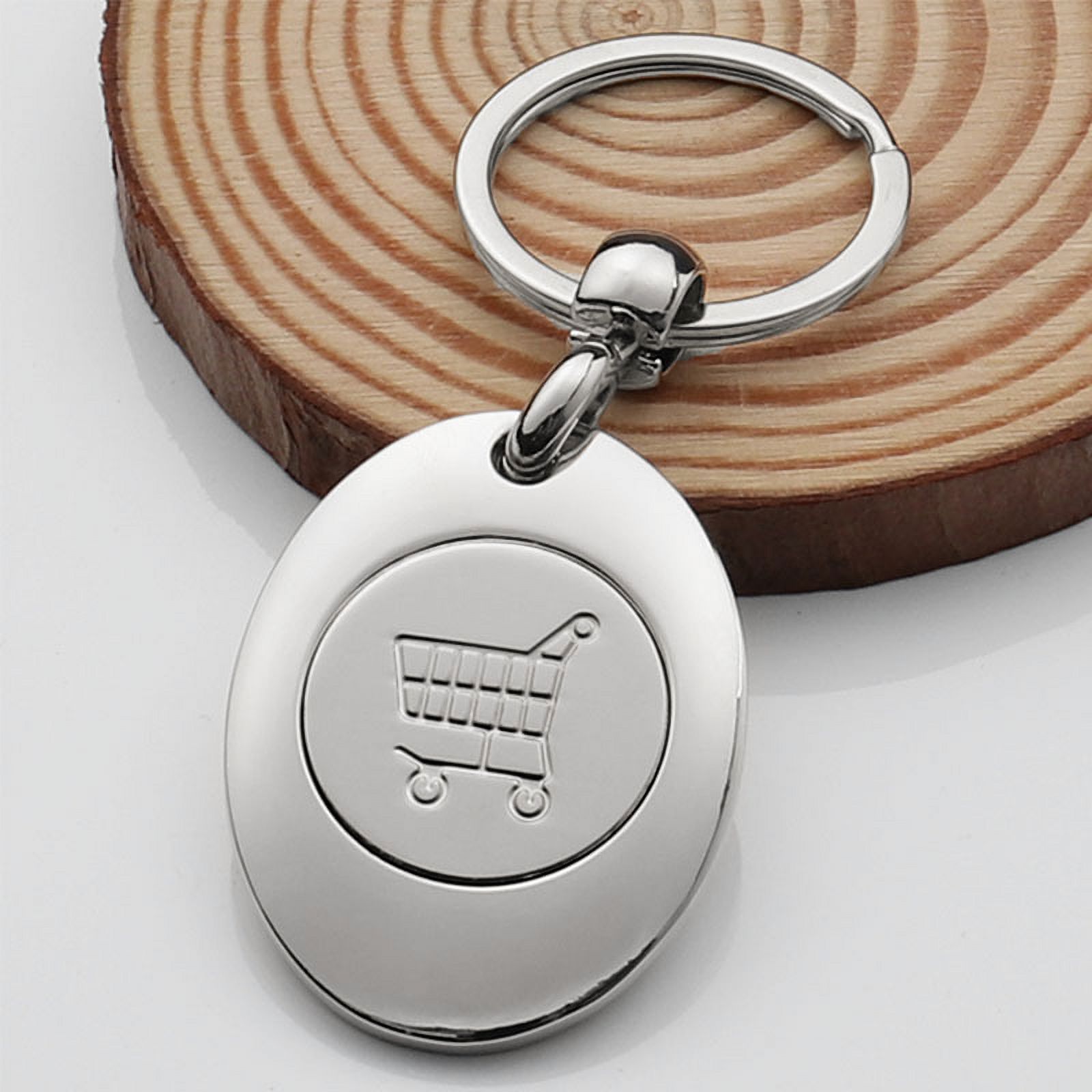 20 Pieces Sublimation Blank Metal Shopping Trolley Tokens With Keyring Mini Aluminum Alloy Portable Shopping Carts Key Ring