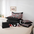 thumbnail image 6 of Castle Fairy Minimalist Checkered Twin Bedding Sets,Black Red Grey Bedding Comforter Set, 6 of 8