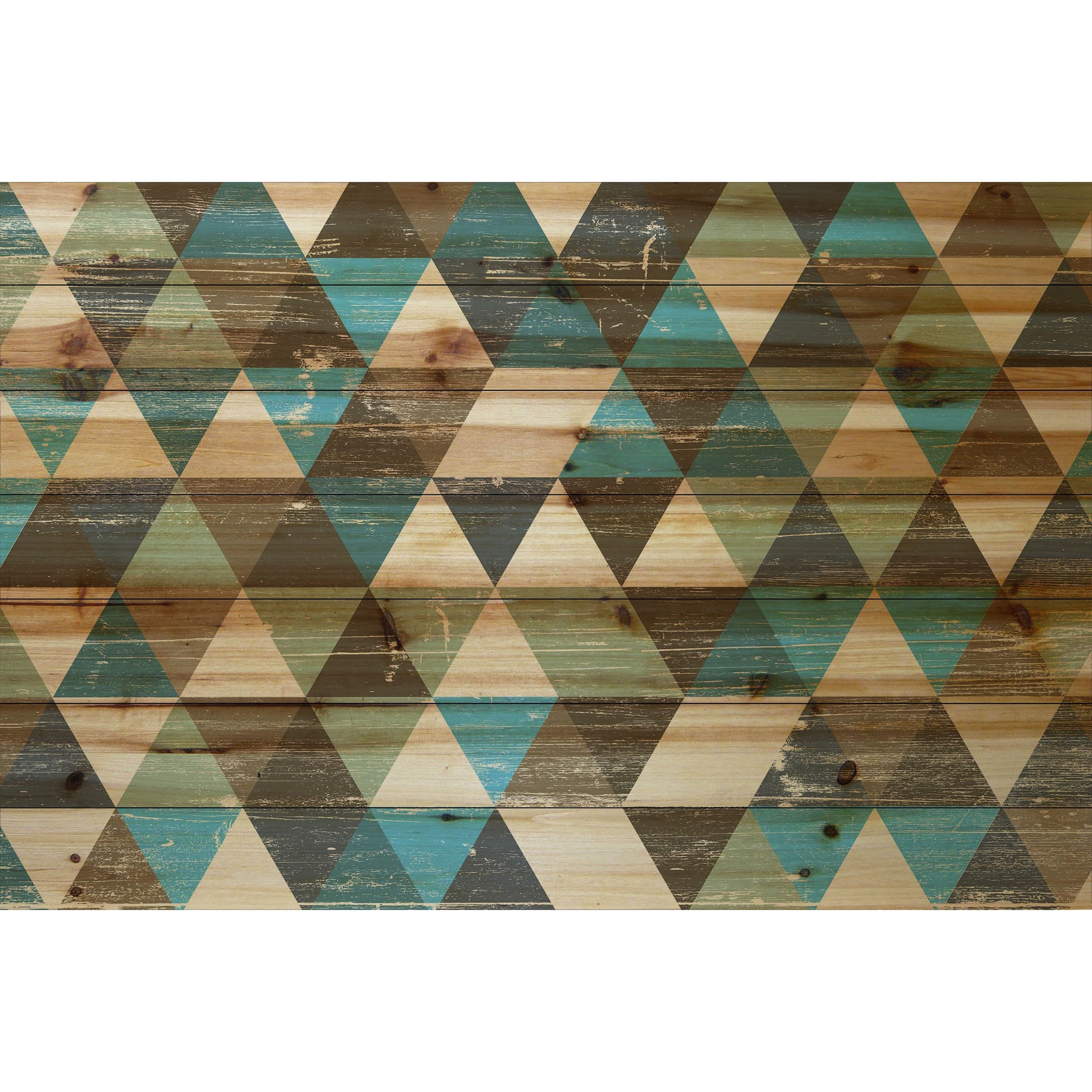 Marmont Hill - "Tans and Blues" Painting Print on Natural Pine Wood