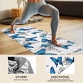 thumbnail image 4 of Blue White Butterfly Pattern Hot Yoga Mat Towel Non Slip for Hot Yoga - Quick-Drying Yoga Mat Cover with 4 Corner Pockets with Travel Bag - Hot Yoga Towel Non Slip 74"x26", 4 of 6