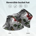 thumbnail image 5 of Kll Skulls Roses Bucket Hat For Women Men Packable Travel Beach Sun Hat Outdoor Rave Accessories Reflective Fisherman Cap, 5 of 9