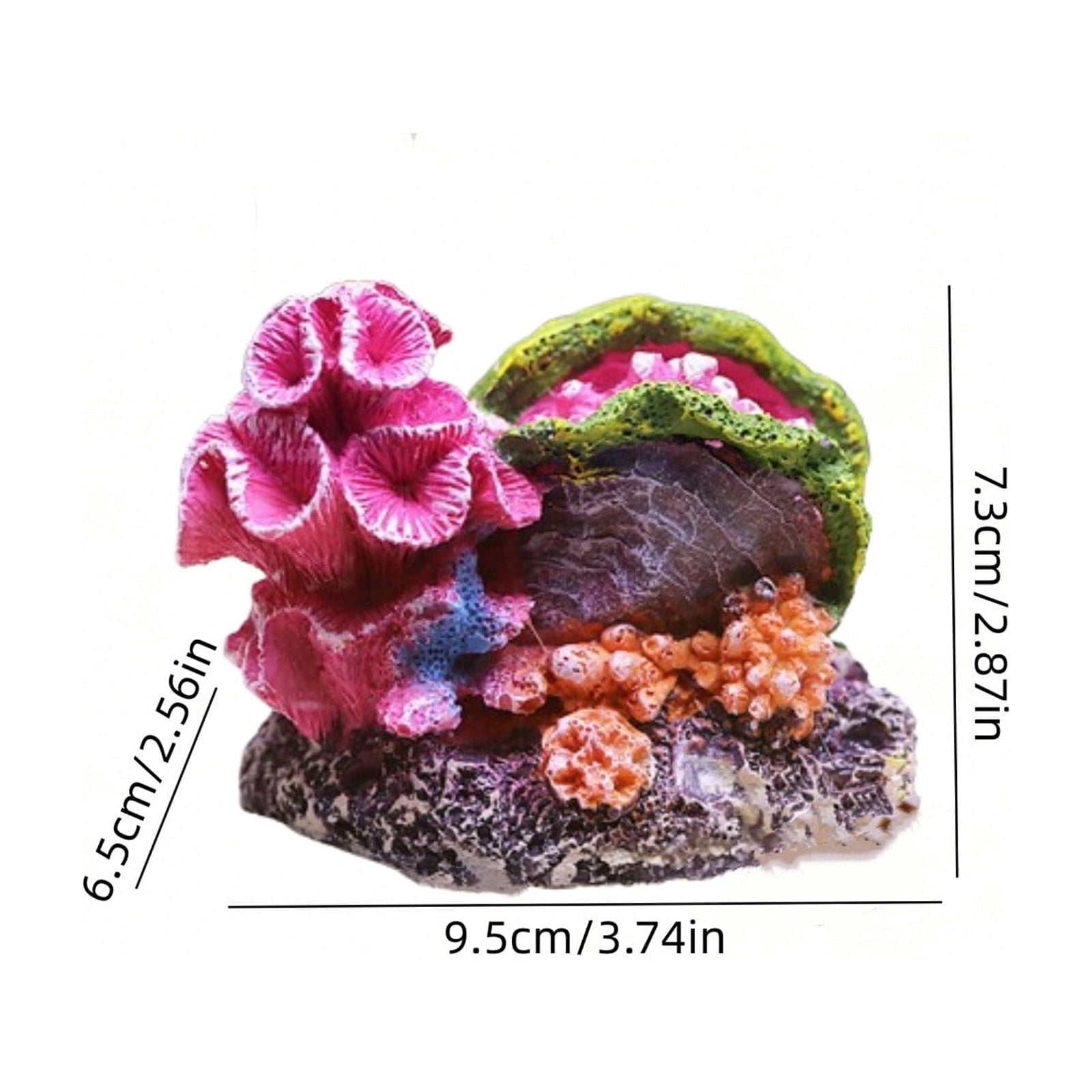 Aquarium Coral Rock Decoration Resin Hiding Cave for Fish Shrimp Turtle, Realistic Reef Ornament for Freshwater and Saltwater Tanks