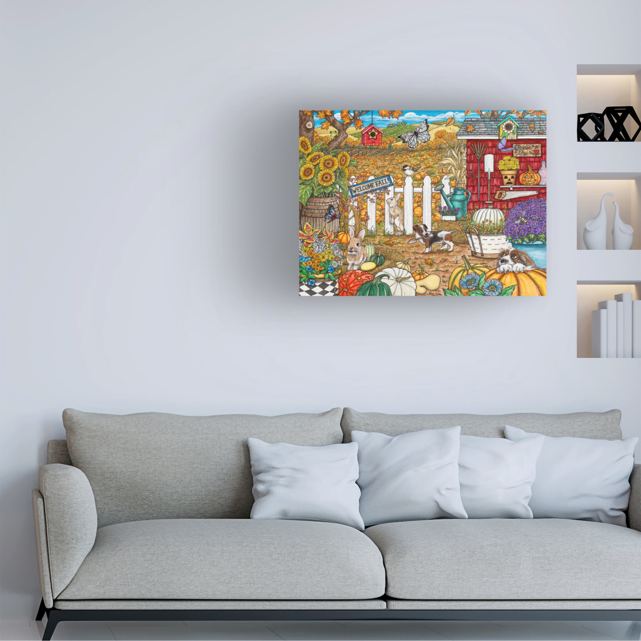 Canvas Wall Art - Kathy Kehoe Bambeck 'Welcome Fall' Wall Art for Living Room, Bedroom, or Office Décor by Trademark Fine Art - 24 x 18 Inches