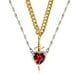 thumbnail image 1 of Red Crystal Heart-shaped Dagger Pendant Layered Necklace With French Women's Collarbone Chain, 1 of 5