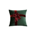 thumbnail image 2 of Hometravel Velvet Gift Bow Cushion, Christmas Themed Pillow Cover with Insert, Holiday Sofa Decor for Living Room, Home Festive Styling, 2 of 6