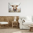 thumbnail image 2 of Stupell Industries Texas Longhorn Speckled Flowers Animals Painting Wrapped Canvas Canvas Art Print Wall Art, 40 x 30, 2 of 7