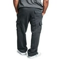 thumbnail image 5 of Men Fleece Sweatpants Cargo Trousers Drawstring Athletic Gym Workout Running Pants with Pocket Black XL, 5 of 5