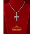 thumbnail image 5 of King of Bling's White Sterling Attractive Silver CROSS Shape Pendant With 2.96ct Cubic Zirconia, 5 of 14