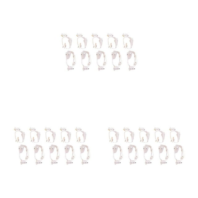 ZLight 10pcs Ear Clip Converters Earring Accessories Screw/Lever Non-Pierced Handmade with Loop Plastic Pads Findings Type14 3Set