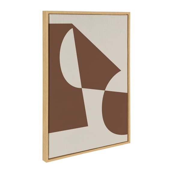 Kate and Laurel Sylvie Eye Catching Sleek Abstract 5 Brown and Beige Framed Canvas Wall Art by The Creative Bunch Studio, 23x33 Natural, Modern Contemporary Art for Wall