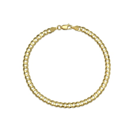 14 KARAT YELLOW GOLD SOLID CURB 4.65MM WIDE CHAIN WITH LOBSTER CLASP IN 8.50 INCHES LONG BRACELET