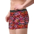 thumbnail image 2 of Xecao Boxeurs pour Hommes Imprimé Lèvres Rouges s'Embrassant avec Ceinture Élastique Douce et Design Capsule Spatiale 3D sous-Vêtements Confortables Respirants-TTG, 2 of 5
