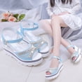thumbnail image 2 of Leutsin Women Ankle Strap Summer Slide Sandals Platforms Wedges Shose, 2 of 8