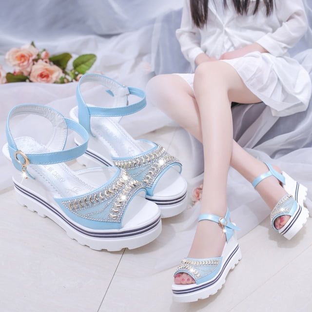 Moda Mujer Tobillo Correa Verano Diapositiva Sandalias Plataformas Cuñas Shose Wmkox8yii shjk2328