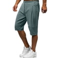 thumbnail image 2 of HXWCHs Pantalon en Lin d'Été pour Homme, Léger, Tenue de Voyage, Vert G, 2 of 9