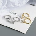 thumbnail image 3 of QQTDFG 925 Sterling Silver Tiny CZ Flower Huggie Hoop Dangle Drop Earrings A1248-C - Silver with Pink Stone, 3 of 9