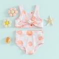 thumbnail image 2 of Bagilaanoe Newborn Baby Girls Swimsuits 2 Piece Tankinis Set Floral Print Tank Tops + Shorts 6M 12M 18M 24M Infant Swimwear Bathing Suit Beachwear, 2 of 7