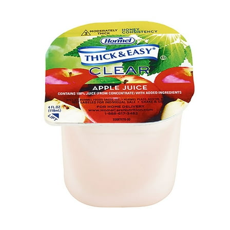 Thick & Easy Apple Juice, Honey Consistency, Ready-to-use 4 oz. Cups, 24 Ct