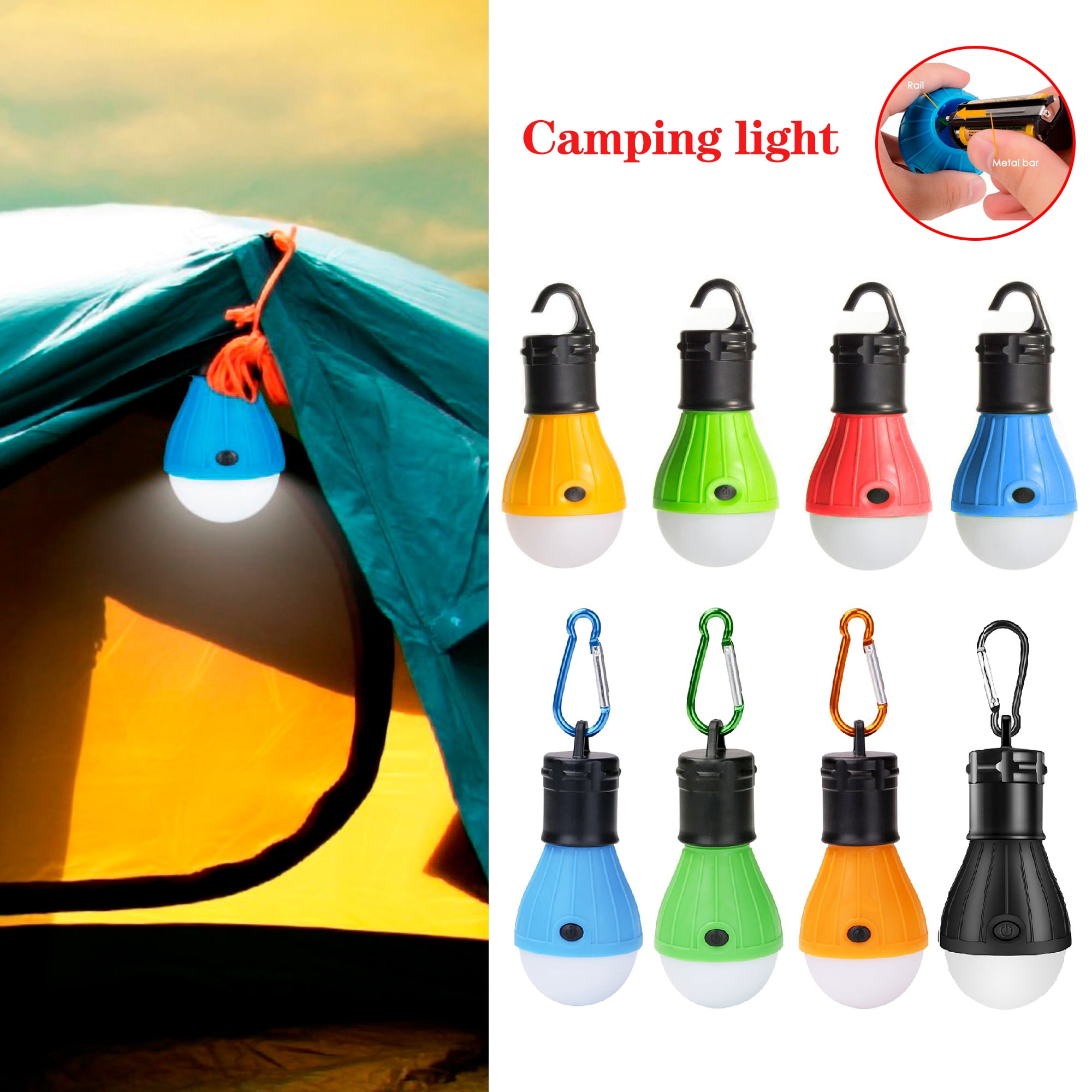 2x 60W LED Camping Light USB Rechargeable Outdoor Tent Lamp Hiking Lantern Lamp 