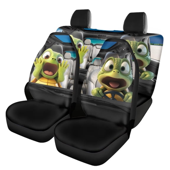 FUIALDOLG Turtle Driving Car Decor Accessories Breathable Car Seat Covers Non Slip Easy to Install Full Set Fit for Cars Truck