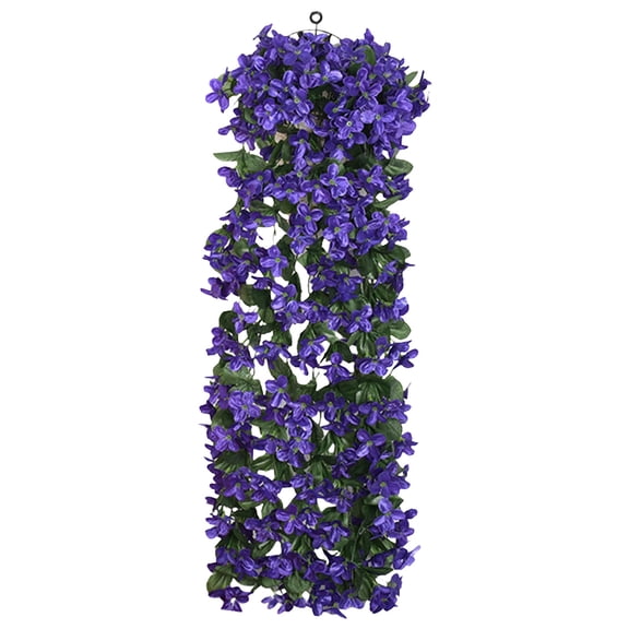 DAMAI 33.4inch Artificial Hanging Flower,Greenery Fake Plants,UV Resistant Ivy Vines with Rattan Hanging Ring,Faux Floral Plant for Wall Living Room Home Porch Patio Balcony Decoration (Violet)